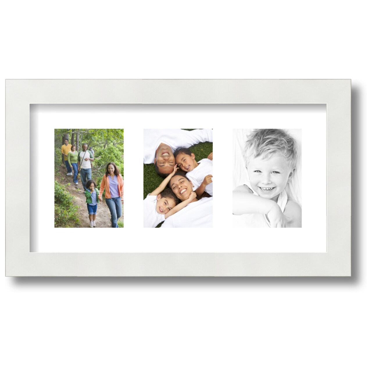 ArtToFrames Collage Photo Picture Frame with 3 - 3.5x5 inch Openings, Framed in White with Over 62 Mat Color Options and Regular Glass (CSM-3966-29)
